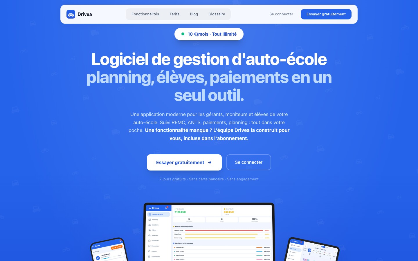Drivea : Gestion complète pour auto-écoles