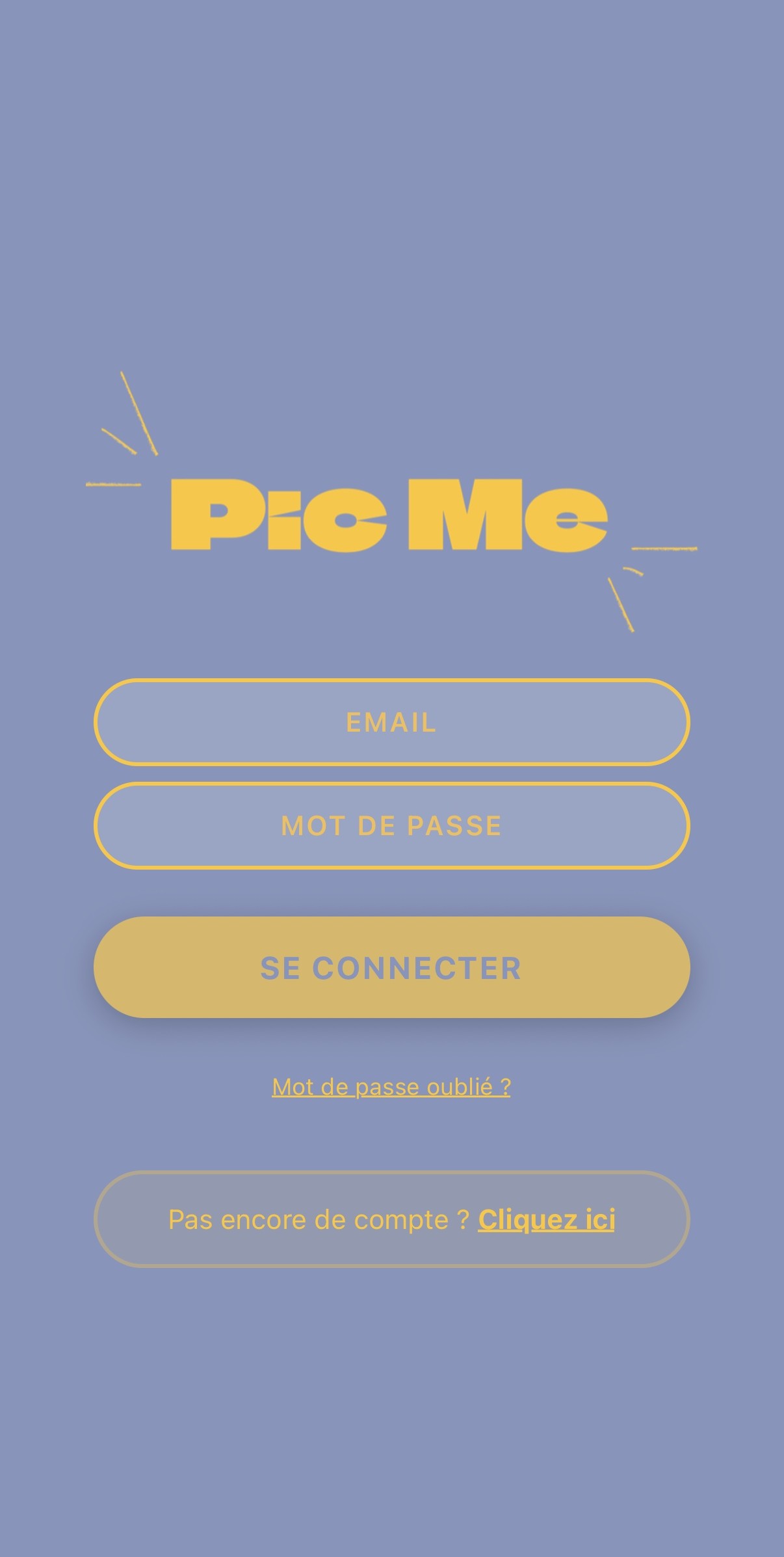 PicMe : Réseau social photo entre amis, capture de l'app iOS